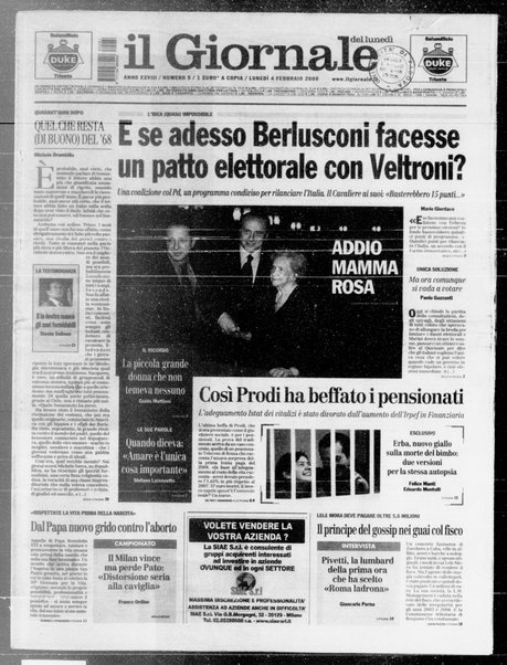 Il giornale del lunedi